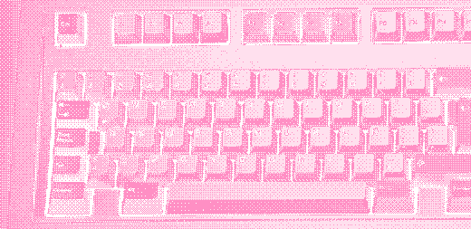 IBM Model M -näppäimistö, rasteroituna kahdella värillä.